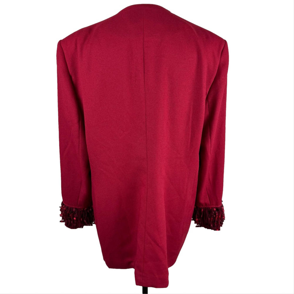 Laura Henson Vintage Red Full Zip Blazer Jacket Women's 16 - Picture 5 of 10
